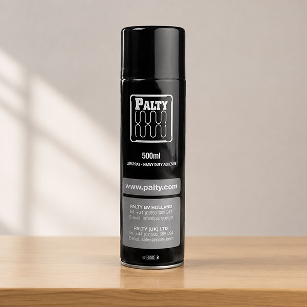Palty lijmspray 500 ml voor het verlijmen van textiel, meubelstoffen en kunstleer